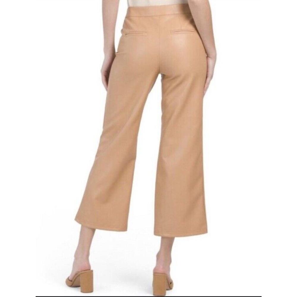 New Bagatelle Women’s Faux Leather Wide Leg Cropped Pants‎ Preppy Brown Size XL